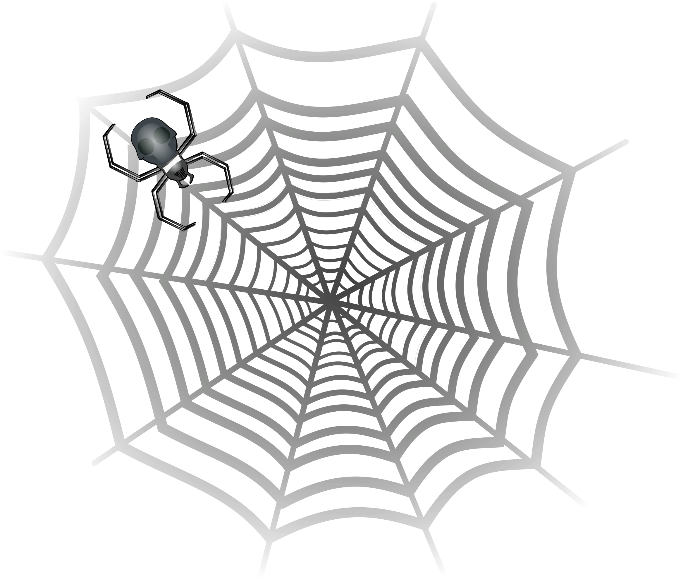 Png Big Image Png - Gray Spider In Web Clipart (2335x1979), Png Download.