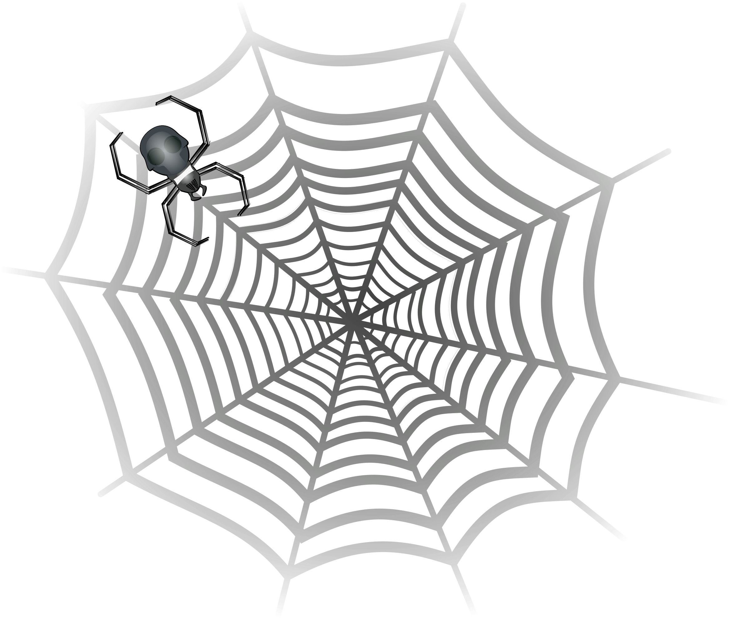 Png Big Image Png - Gray Spider In Web Clipart (2335x1979), Png Download