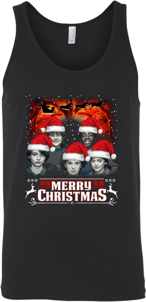Stranger Things Merry Christmas Unisex Tank - Shirt Clipart (1155x1155), Png Download