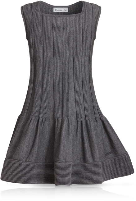 Dior Grey Tricot Knit Dress, Kids Fashion - Little Black Dress Clipart (600x660), Png Download