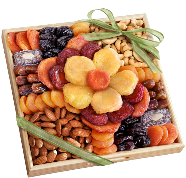 Dried Fruit And Nut Gift Baskets Clipart (600x600), Png Download