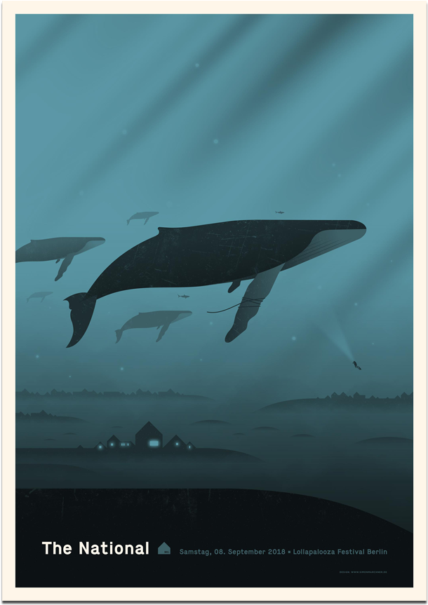 The Nationalberlin Lollapalooza Poster September 8, - National Poster Clipart (1140x975), Png Download
