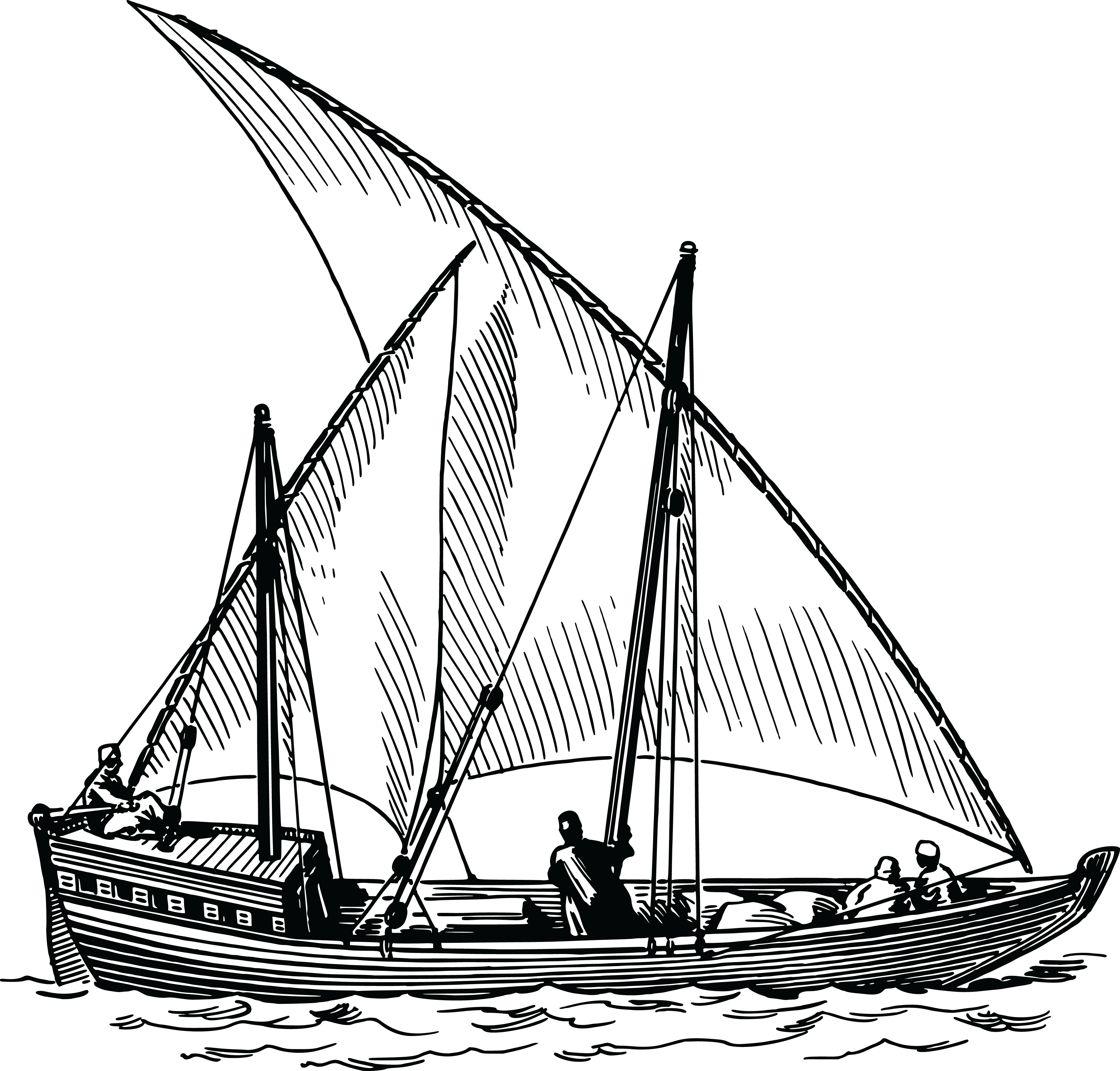 Sailing Ship Png - Sailing Clipart Black And White Transparent Png (4000x3827), Png Download