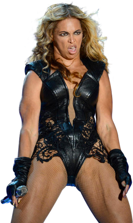 Unflattering Beyonce - Image - Beyonce Super Bowl Png Clipart (600x934), Png Download