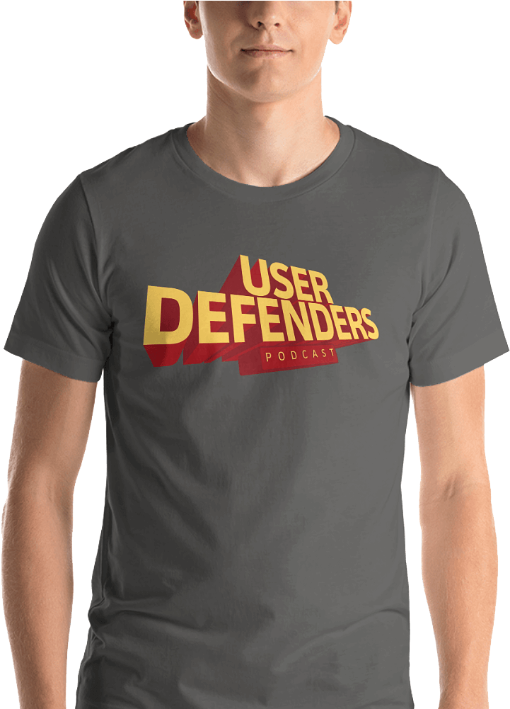 User Defenders Podcast Logo Tee Model Charcoal - Modeling T Shirt Png Clipart (1000x1000), Png Download