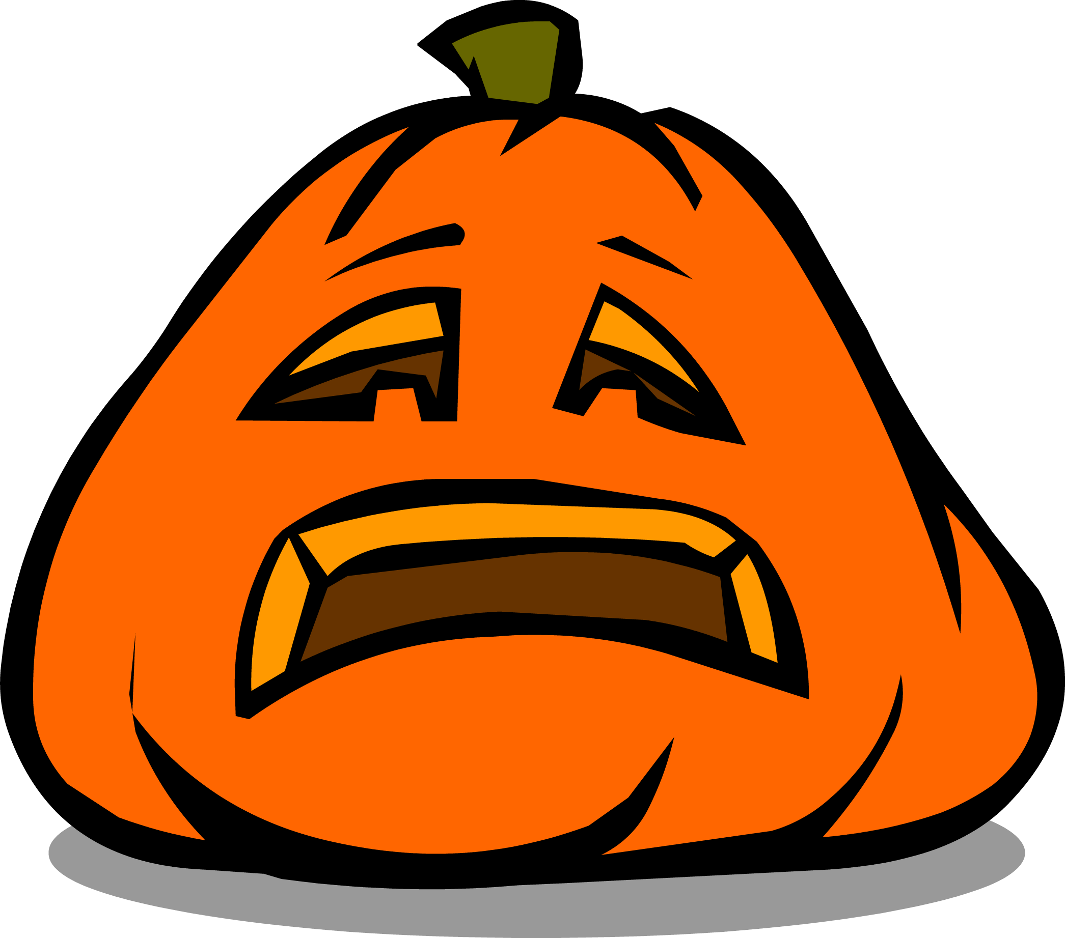 Pumpkin Clipart Jack O Lantern Sprite - Sad Jack O Lantern Clipart - Png Download (2091x1843), Png Download