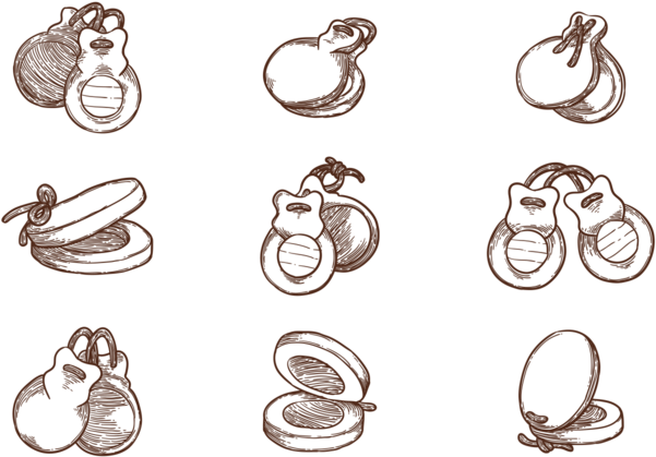 Hand Drawn Castanets - Vectores Instrumentos De Salsa Png Clipart (700x490), Png Download