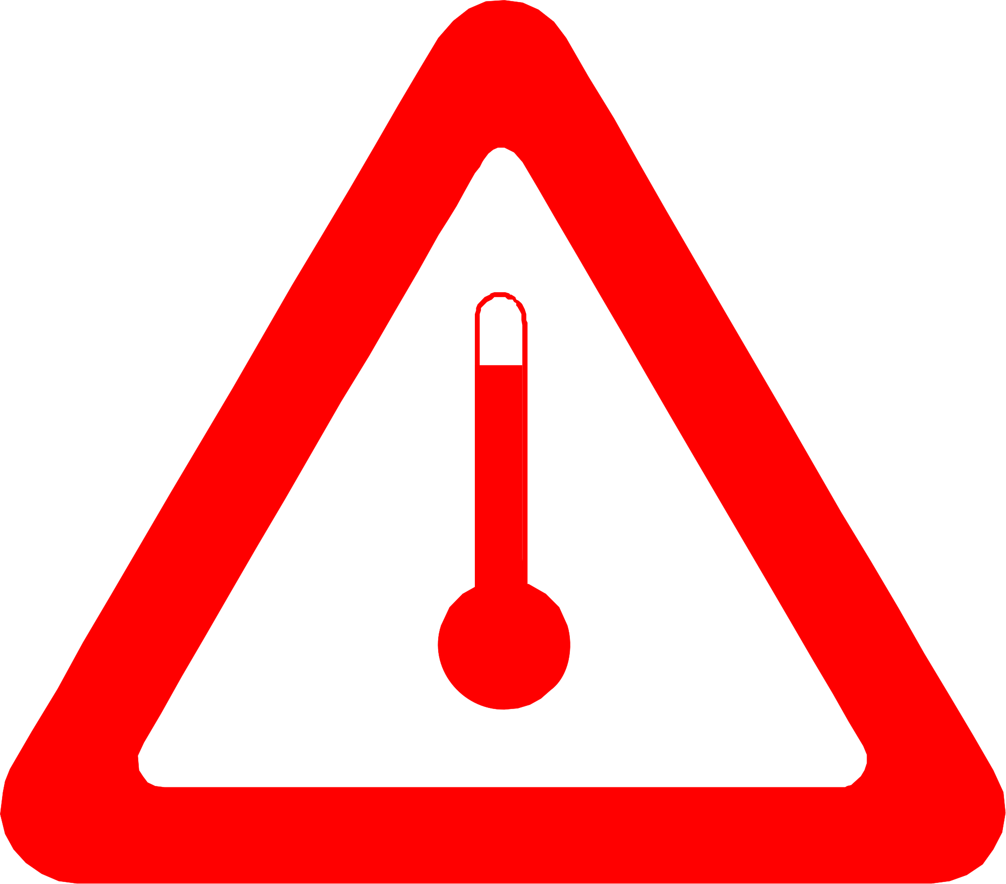 Rising Temperatures Increase The Risk Of Heat-related - Achtung Icon Clipart (2000x1758), Png Download