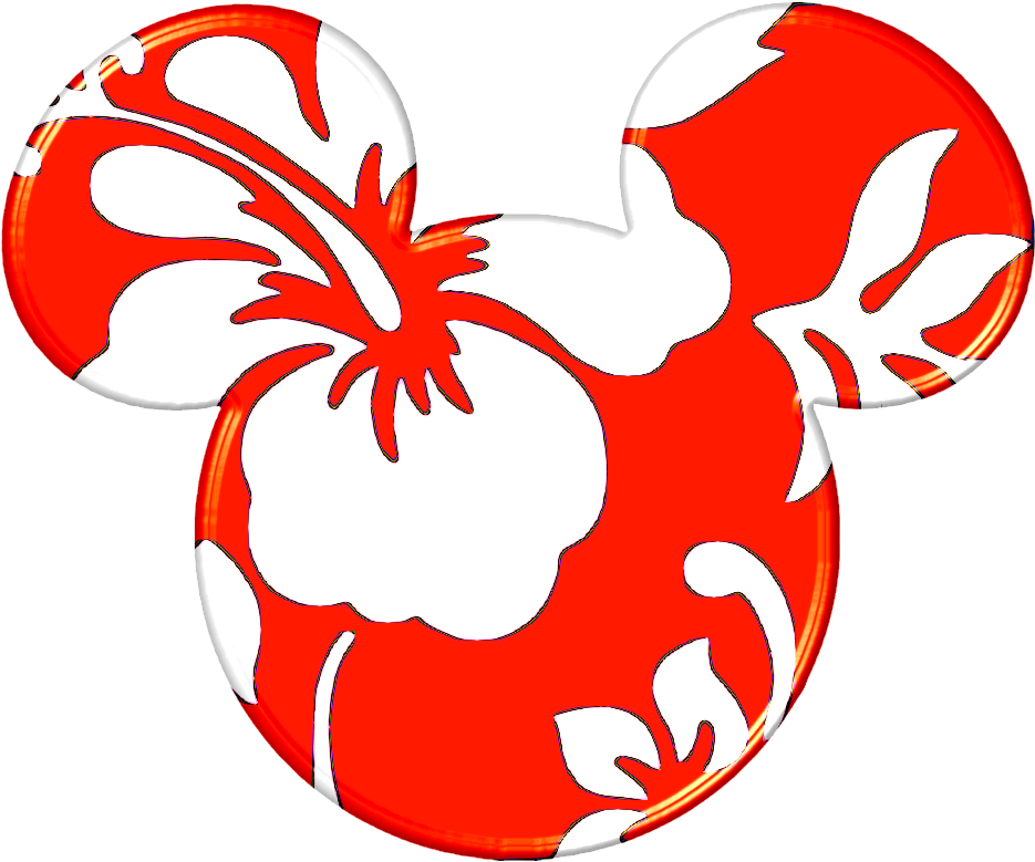 Disney Mickey Ears - Hawaiian Mickey Head Clipart (935x779), Png Download