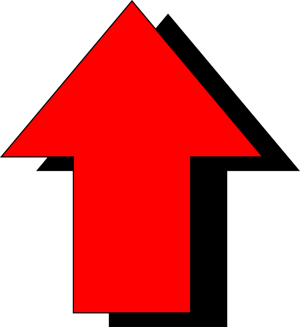 Red Free Stock Photo Illustration Of A - Red Up Arrow Png Clipart (958x1045), Png Download