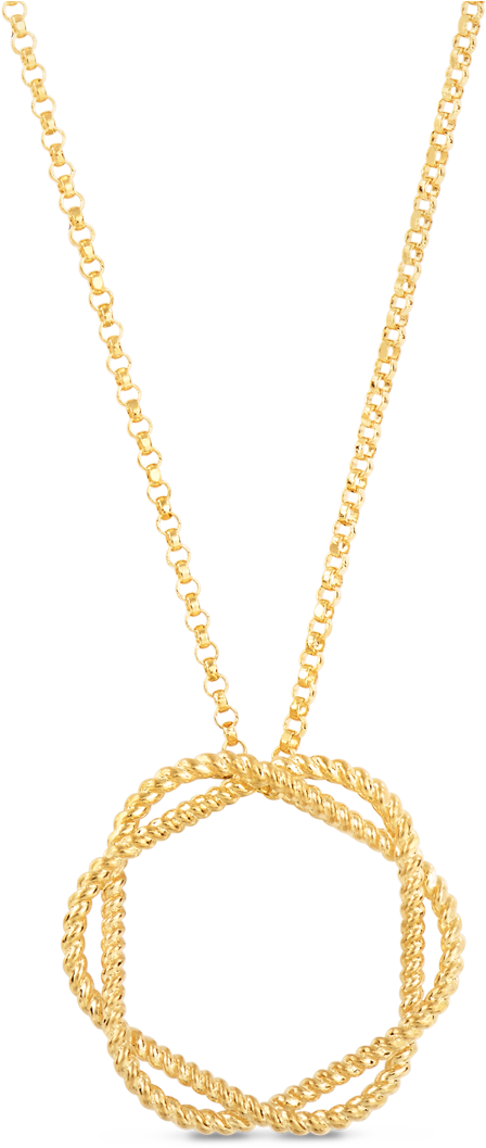 Gold Circle Necklace - Roberto Coin New Barocco Collection Clipart (1600x1600), Png Download