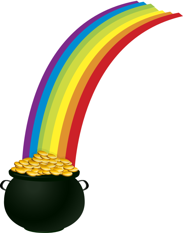 Clipart Pot Of Gold Rainbow - Pot Of Gold Rainbow Png Transparent Png (628x800), Png Download