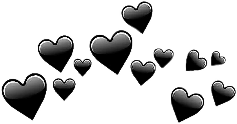 Source - Cdn160 - Picsart - Com - Report - Black Tumblr - Black Hearts Png Clipart (818x428), Png Download