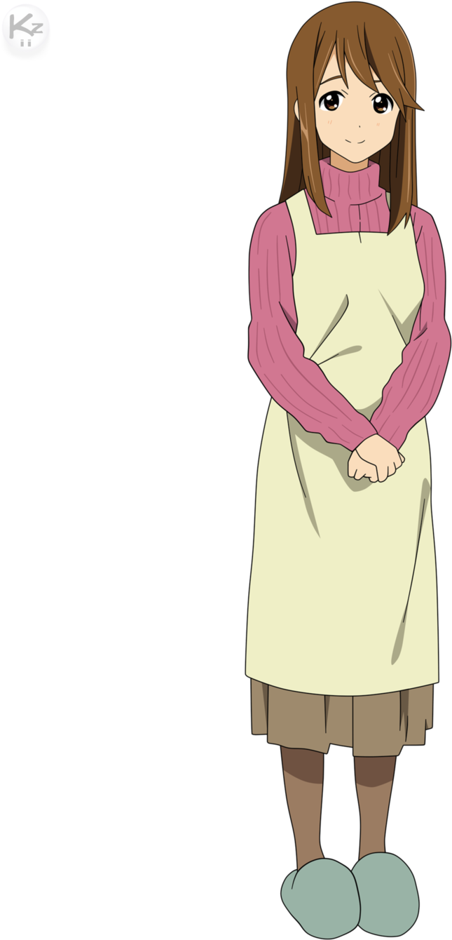 Brown Hair Clipart Mom - Mother Standing Anime - Png Download (1024x1365), Png Download