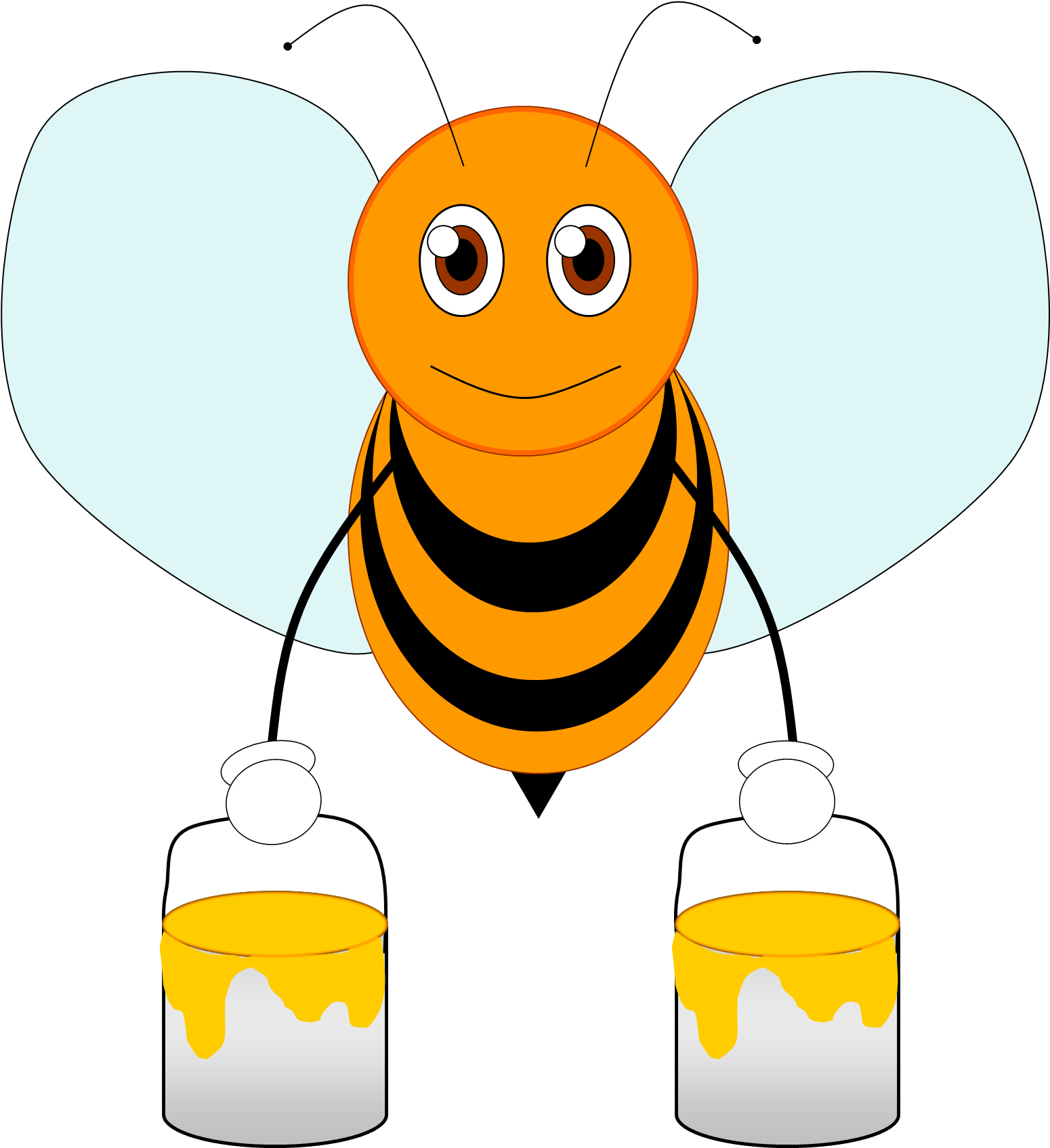 Bee Clipart Png - Orange Honey Bee Clipart Transparent Png (1570x1695), Png...