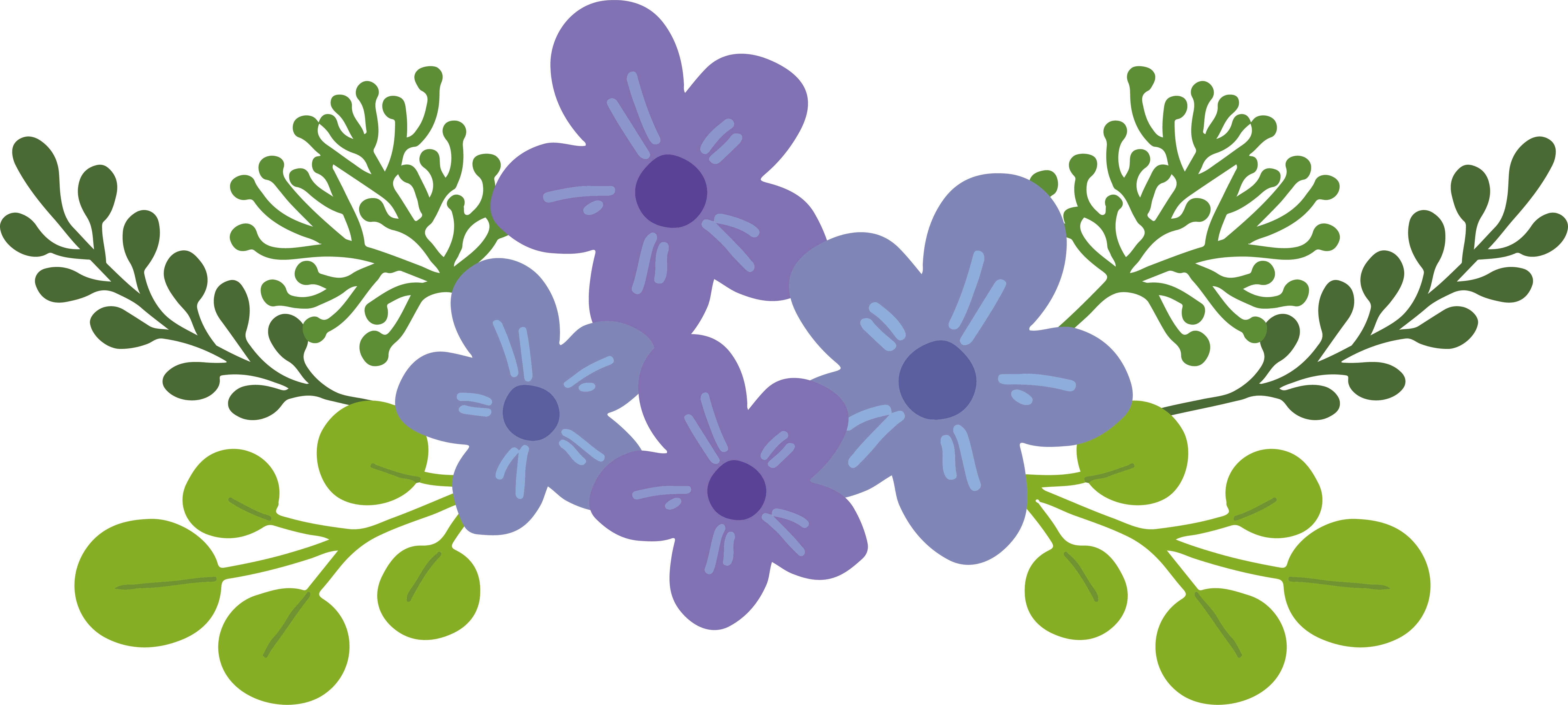 Flowers Vectors Clipart Computer - Png Download (5869x2641), Png Download