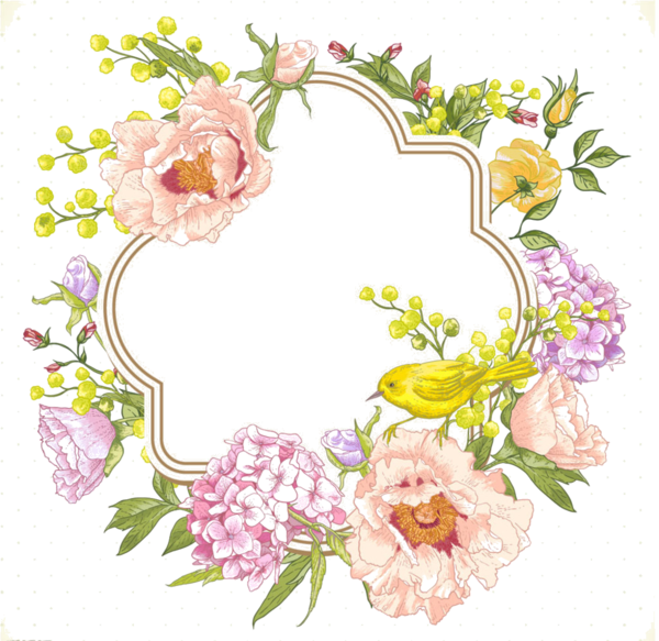 600 X 583 13 - Floral Spring Vintage Clipart (600x583), Png Download