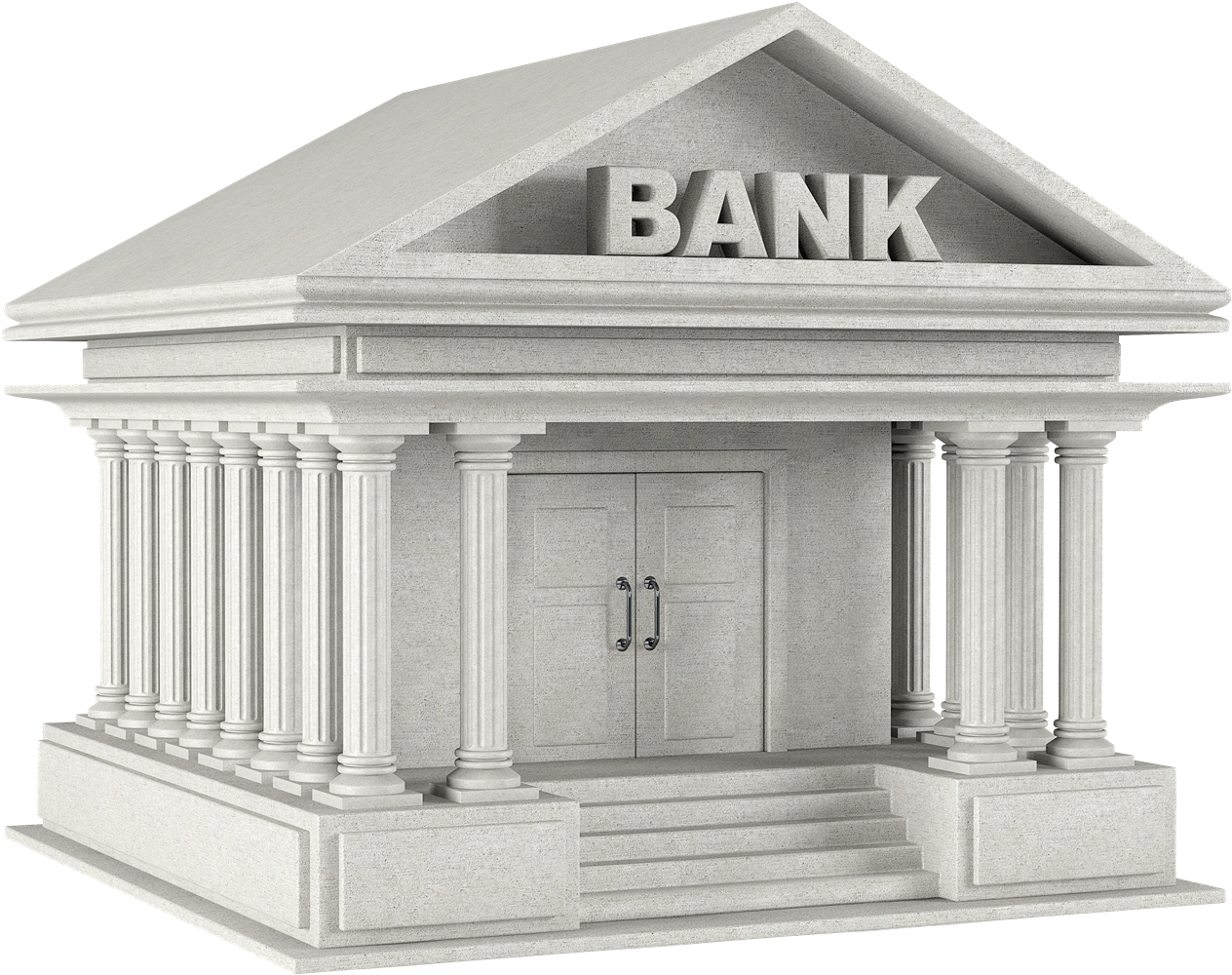 Bank Png Transparent Image - Bank Building 3d Clipart (1280x854), Png Download
