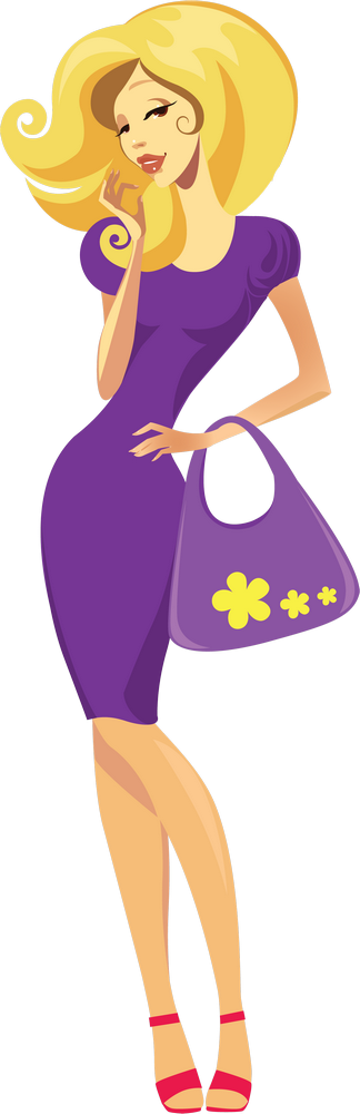 Fashion Girls - - Fashion Girl With Dress Clipart - Png Download (324x1000), Png Download