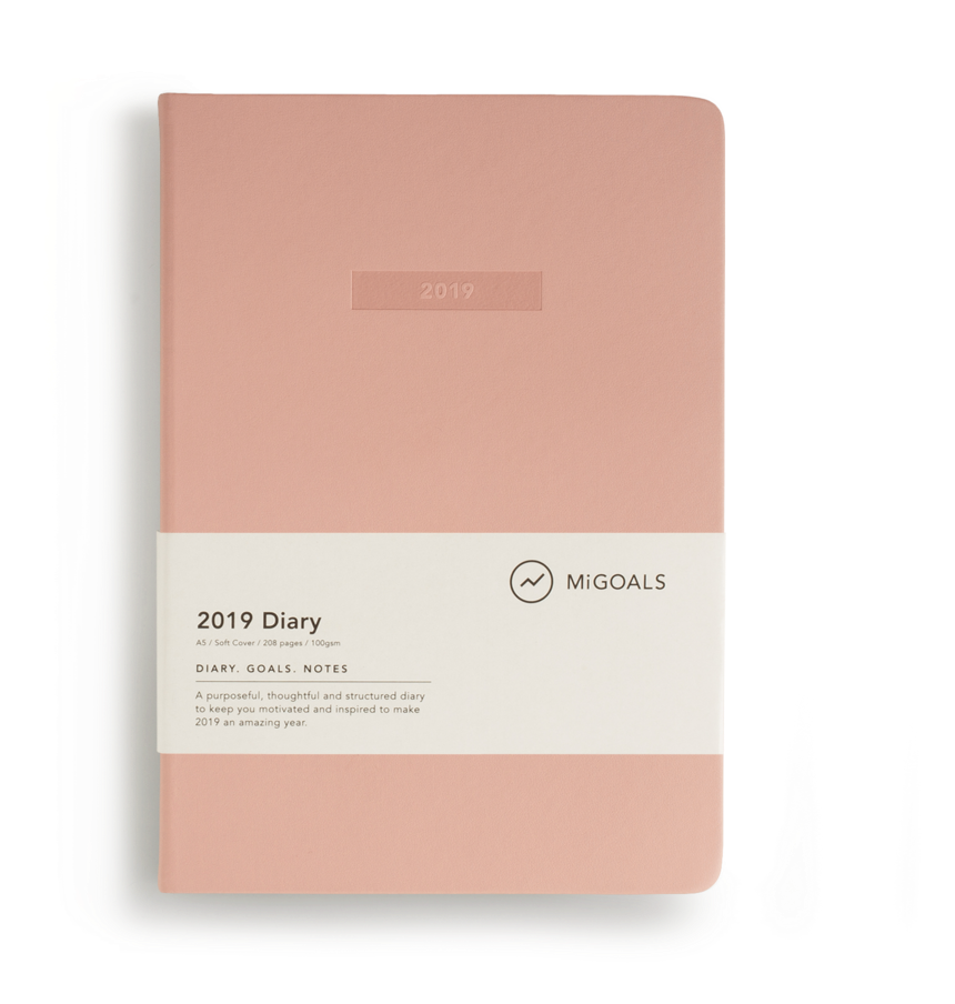 Mi Goals - 2019 Diary - A5 - Soft Cover - Coral , Clipart (860x904), Png Download