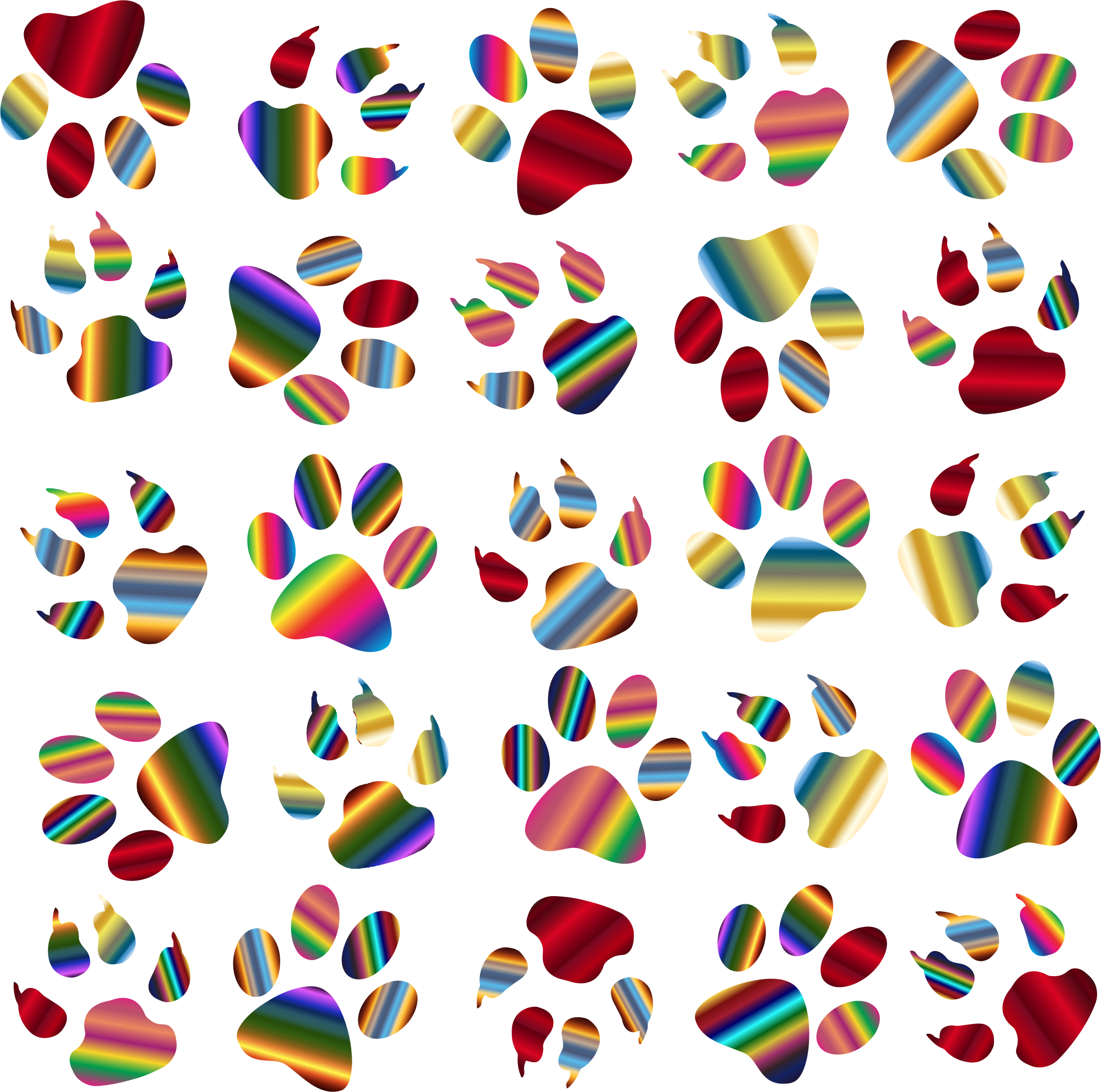 This Free Icons Png Design Of Colorful Paw Prints Pattern Clipart (2326x2308), Png Download