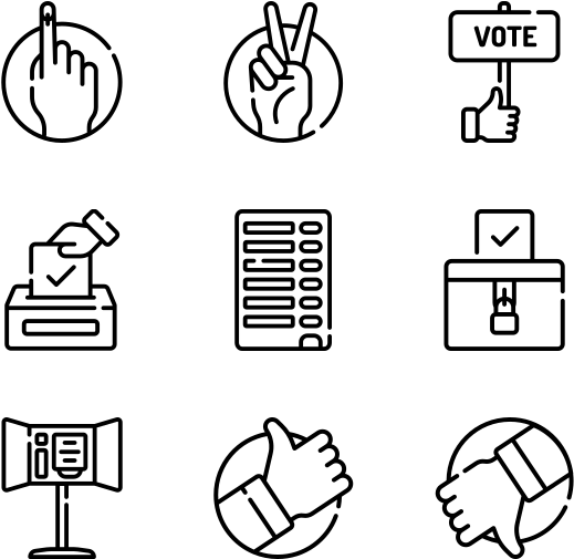 Voting - Line Art Clipart (600x564), Png Download