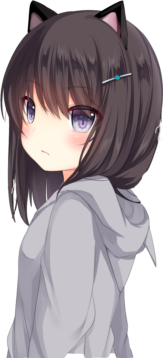 Anime Cat Girl Kawaii , Png Download Clipart (540x1181), Png Download