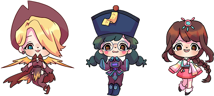 Some Overwatch Stickerss - Cartoon Clipart (860x409), Png Download