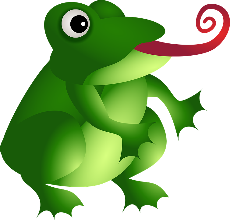 Frog, Amphibian, Green, Animal, Wild, Wildlife, Tongue - Dibujo De Un Anfibio A Color Clipart (755x720), Png Download