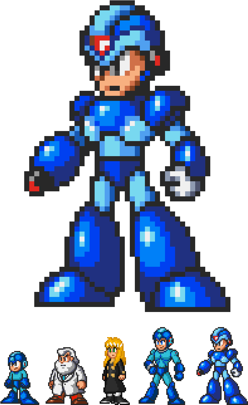 Image Result For Megaman X 32 Bits Sprites 32 Bit, - 8 Bit Megaman X Clipart (789x1289), Png Download