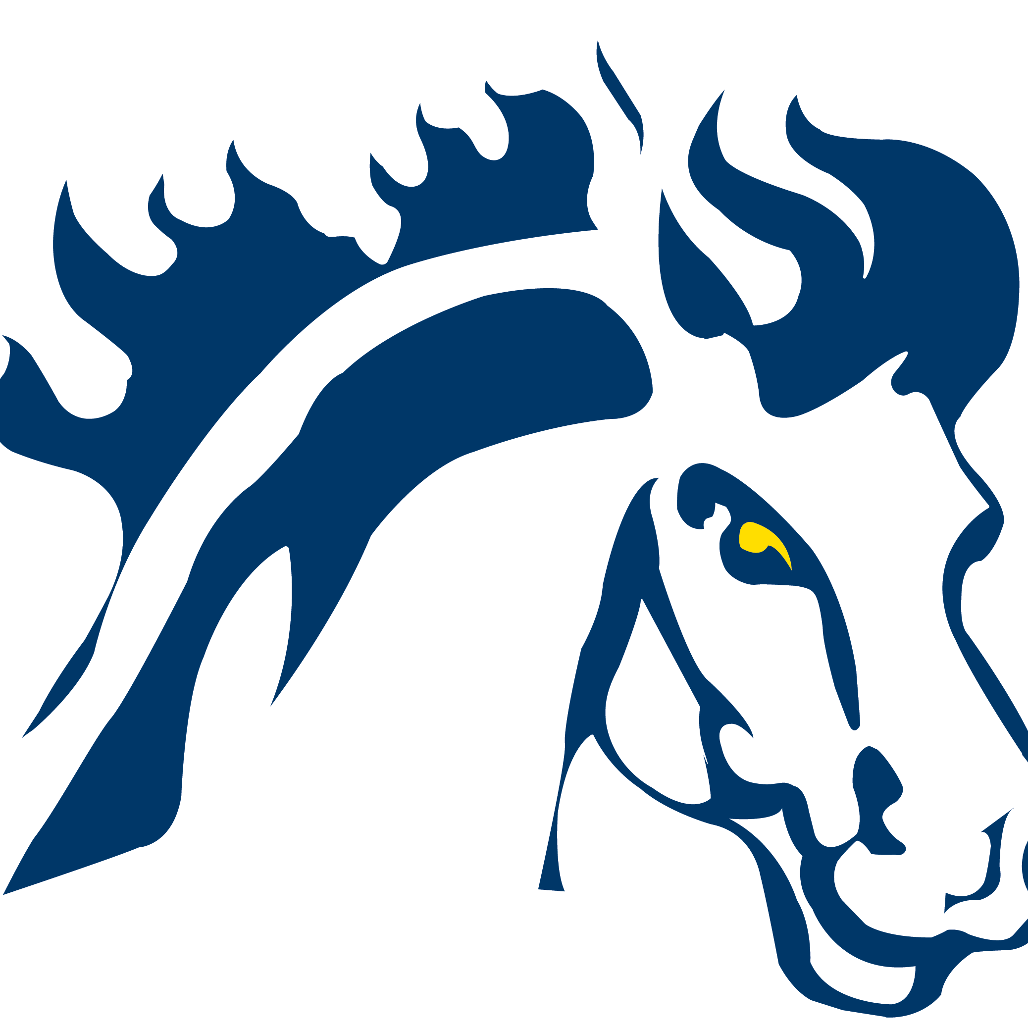 Clipart For Crown Of Mercy - Mount Mercy Mustangs Logo - Png Download (2076x2076), Png Download