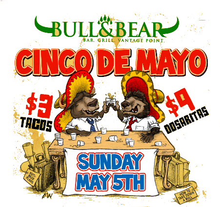 Bull And Bear Chicago Clipart (850x424), Png Download