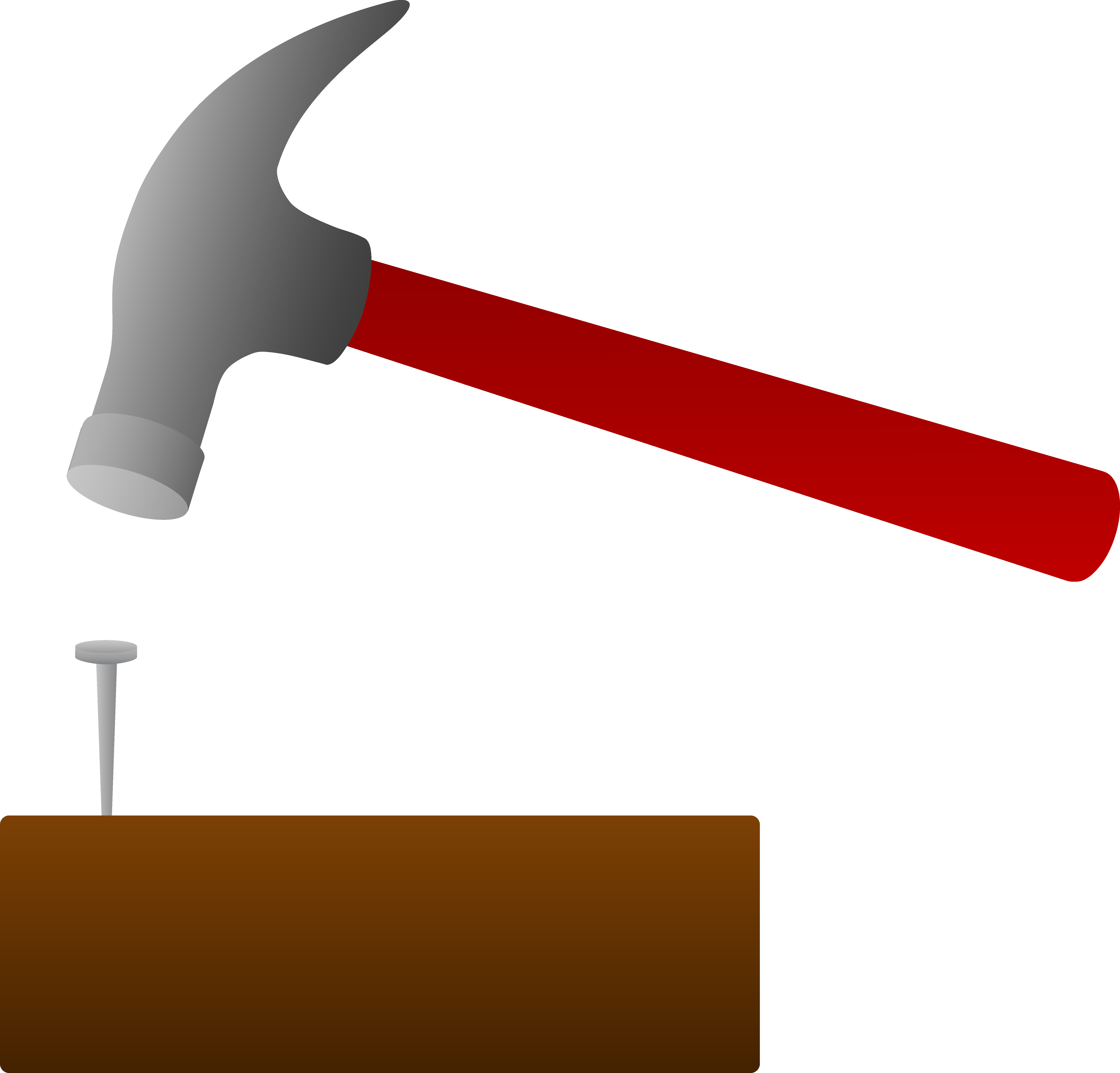 Nail And Hammer Clipart - Hammering A Nail Clipart - Png Download (6145x5888), Png Download