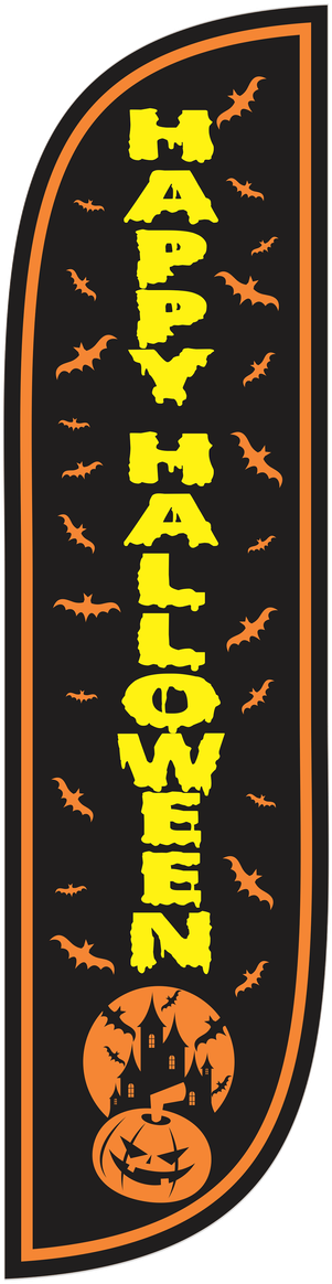 5ft Happy Halloween Feather Flag Black - Emblem Clipart (1280x1280), Png Download