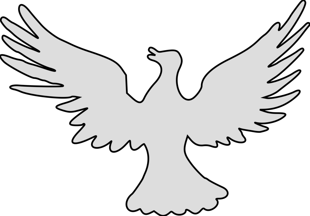 Chicken Doves As Symbols Peace Silhouette - Eagle Clipart (1073x750), Png Download