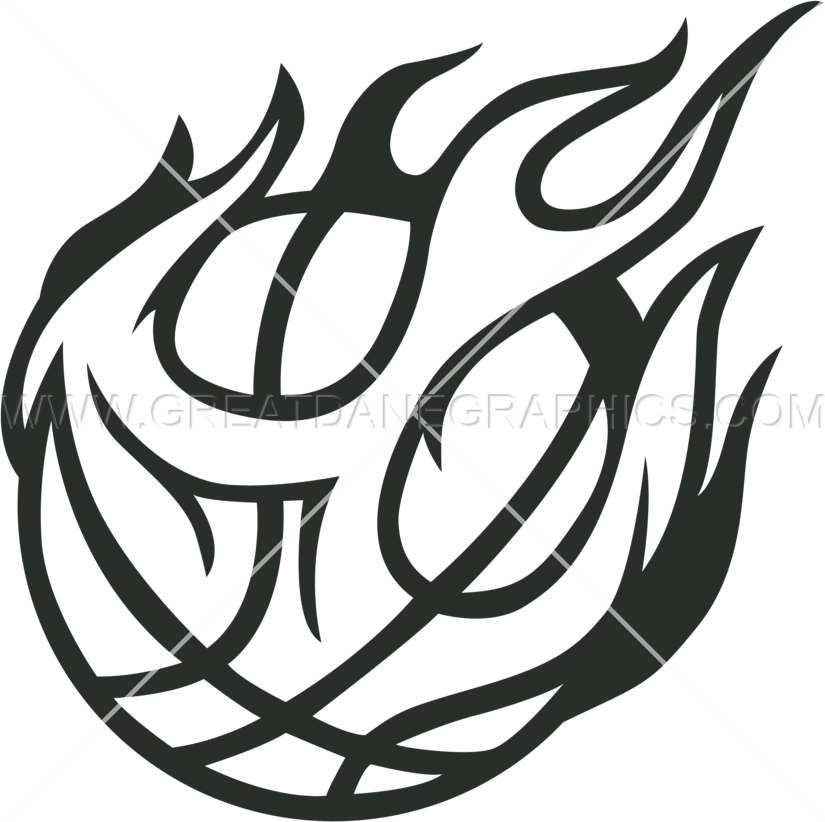 Png Freeuse Library Basketball On Fire - Basketball On Fire Drawing Clipart (825x822), Png Download