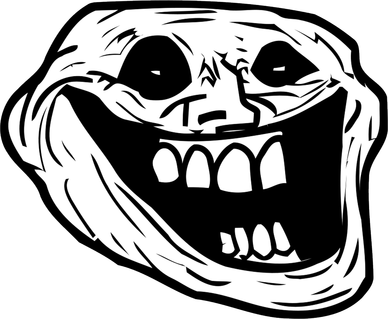 Trollface Png Transparent - Troll Face Meme Clipart (1332x1096), Png Download