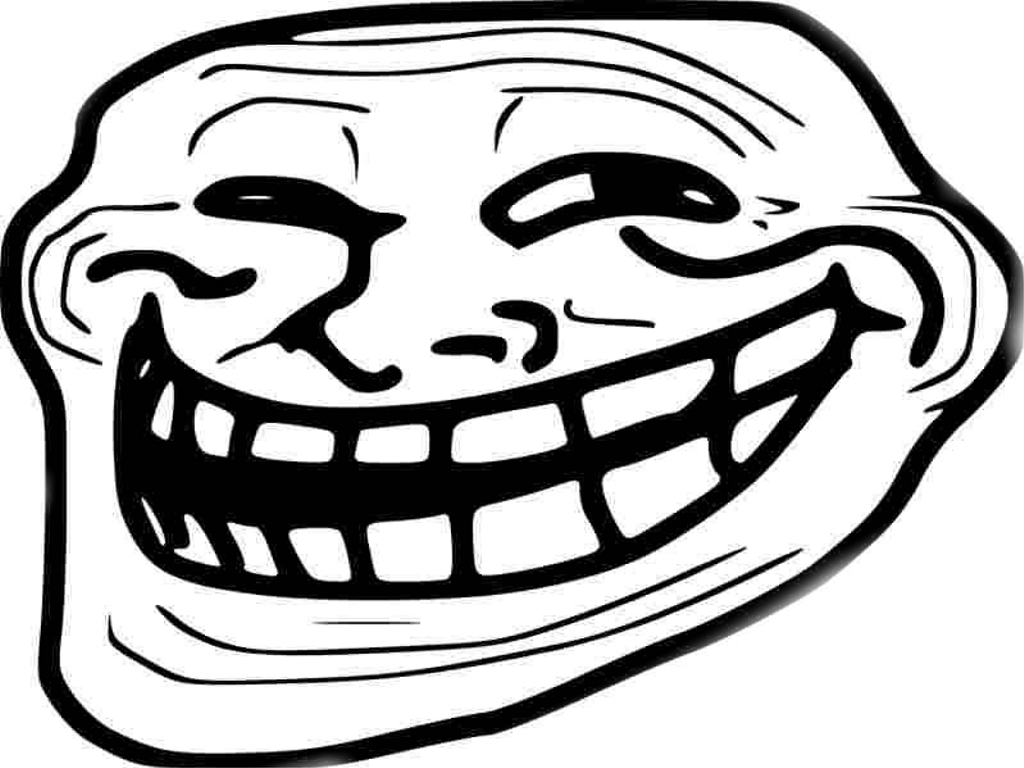 Troll Sticker - Trollface Png Clipart (1024x768), Png Download