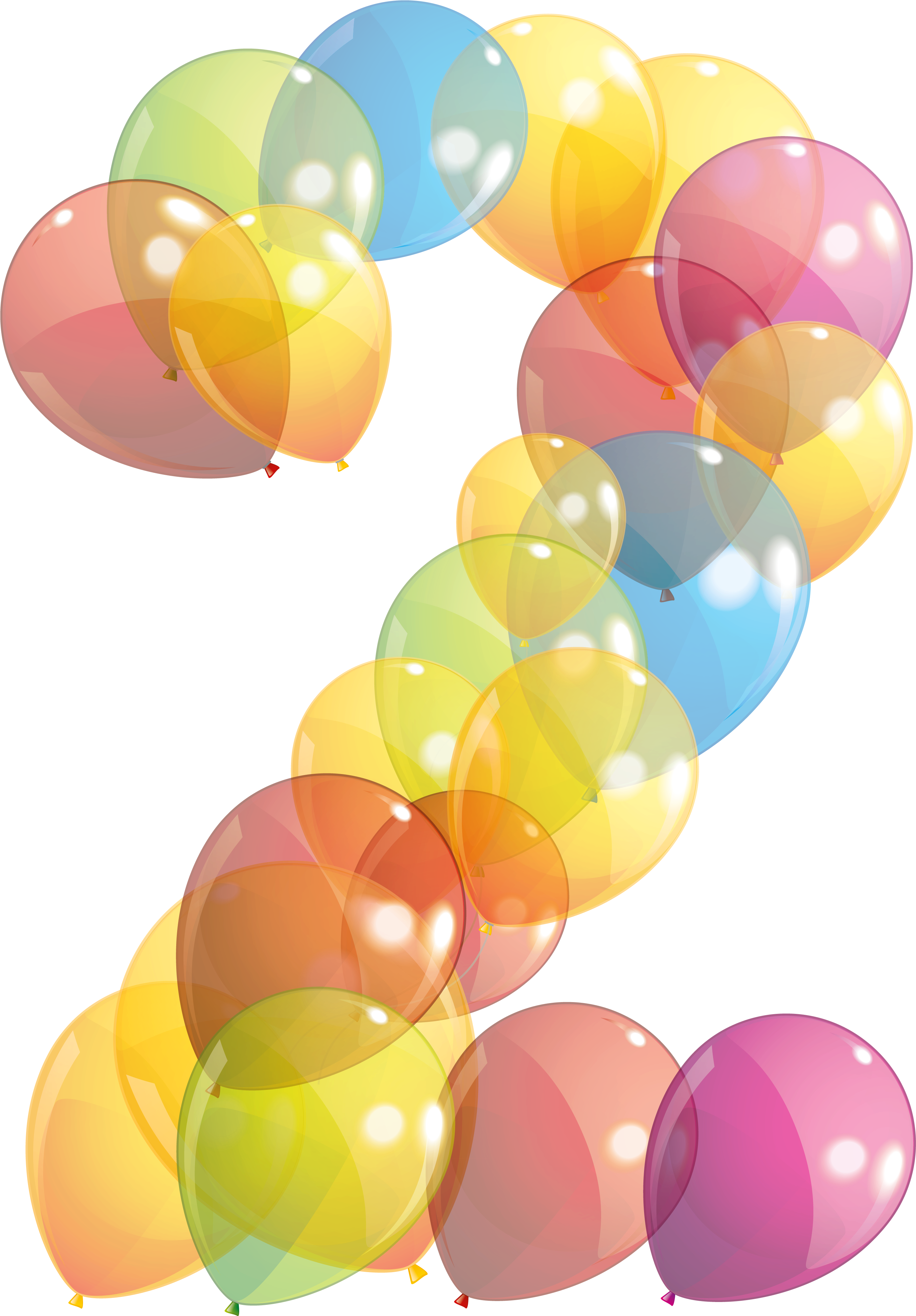 Transparent Two Number Of Balloons Png Clipart Image - Png Transparent Birthday Balloon Png (3055x4360), Png Download