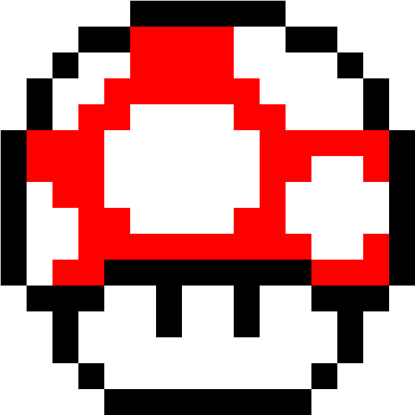 Super Mario Bros Red Mushroom - Super Mario Toad Pixel Art Clipart (1184x1184), Png Download