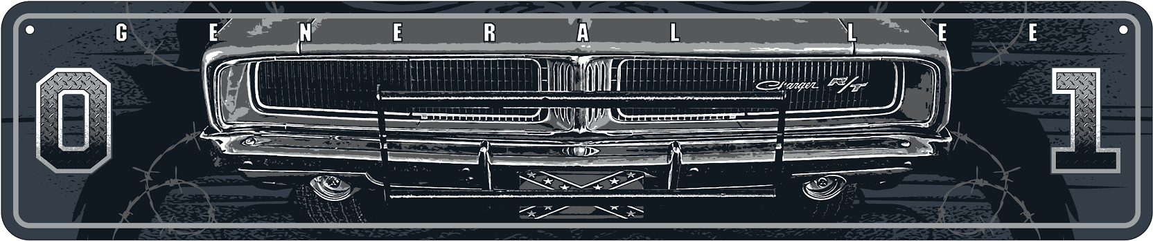 Street Sign 01 General Lee Tattoo Metal - Grille Clipart (1680x377), Png Download