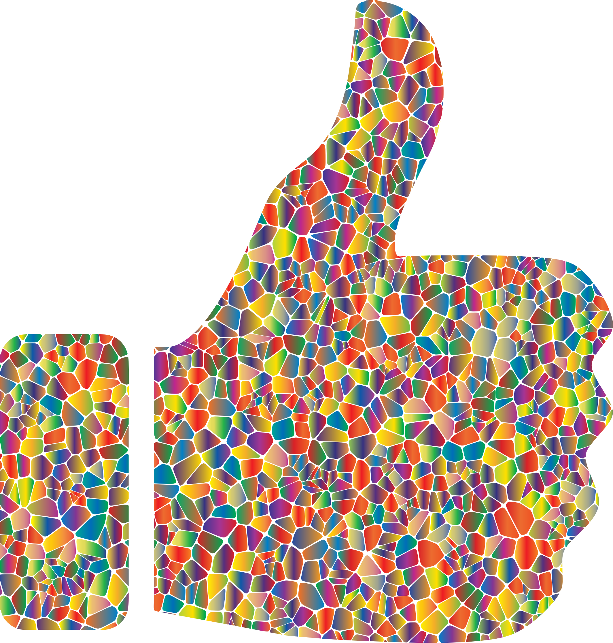 Clipart Thumbs Up Down Clipart - Emoji Thumbs Up Colorful - Png Download (2128x2230), Png Download