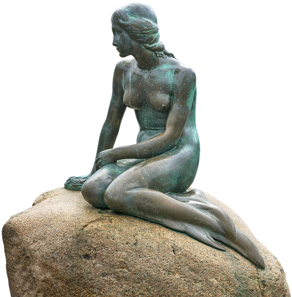 Little Mermaid, Statue, Copenhagen, Denmark - Little Mermaid Statue Clipart (960x640), Png Download