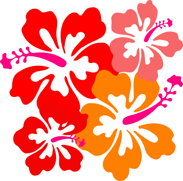 Red Hawaiian Flower Clipart