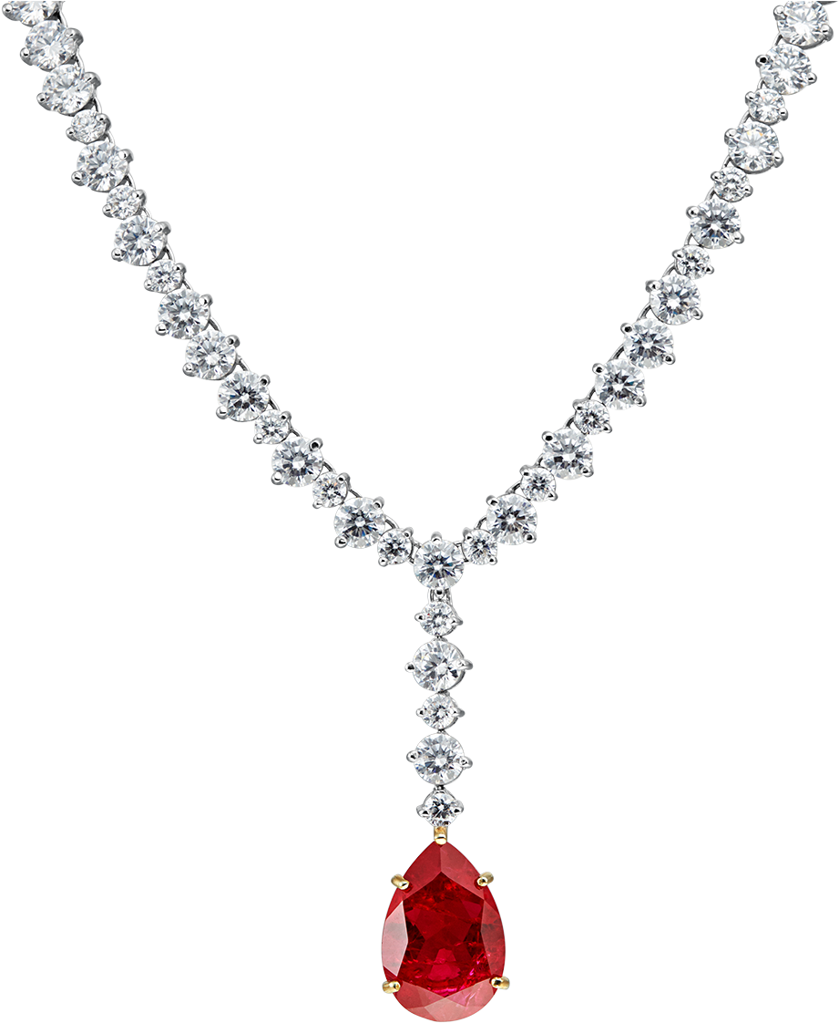 Pendant Necklace Png Transparent Picture - Necklace Red Clipart (1014x1200), Png Download