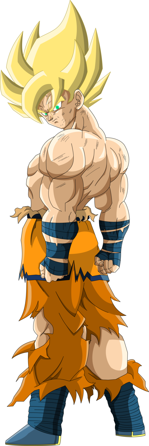 Super Saiyan Goku Png - Super Saiyan Frieza Saga Clipart (517x1547), Png Download