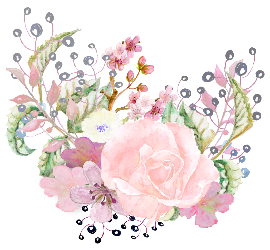 Hand Painted Pink Rose Png Transparent Clipart (1025x950), Png Download
