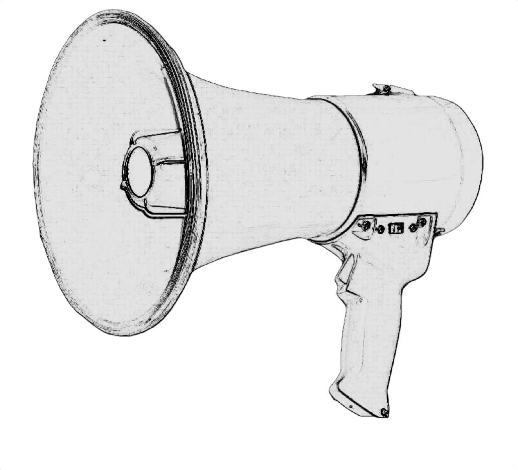 Megaphone Art - Drawing Clipart (1030x936), Png Download