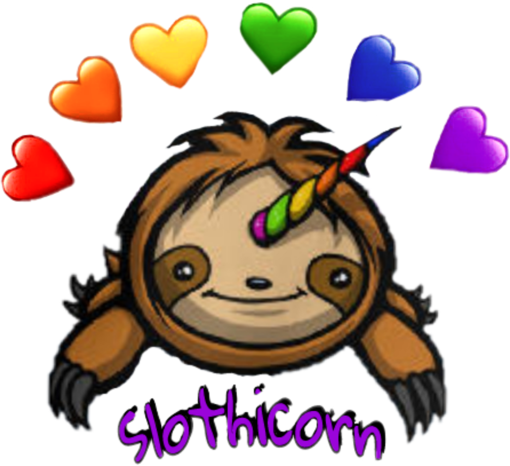Sloth@kiluwi48 Sticker - Slothicorn Cartoon Clipart (1024x935), Png Download