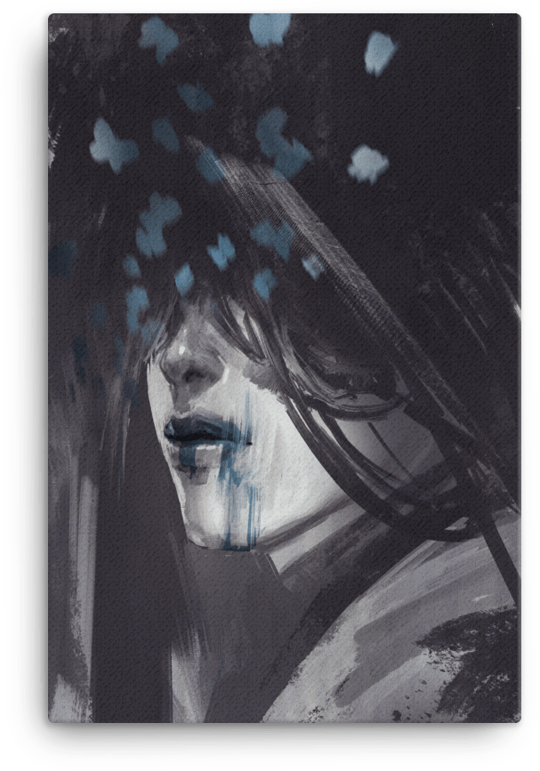 Goth Tribal Butterfly Portrait Painting Binge Store - Portrait Clipart (1000x1000), Png Download
